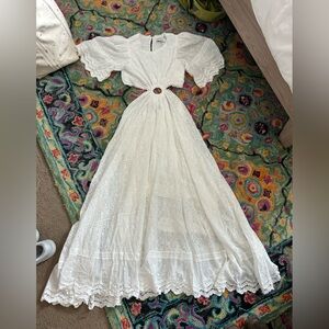 Petal & Pup White Eyelet Maxi Dress